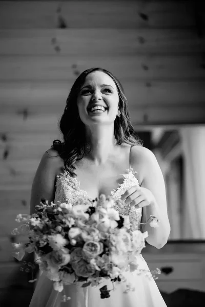 Happy bridal portrait at a Cheshire wedding by wedding photographer ARJ Photography®