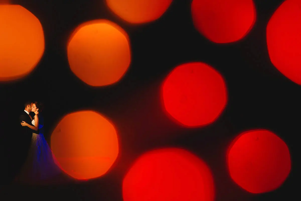 A creative artistic portrait of a bride and groom at a new year's eve wedding at Iscoyd Park - artistic wedding photography by ARJ Photography®