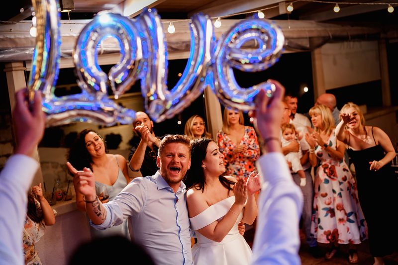 A destination wedding dance floor in Hvar Croatia - epic wedding party photo by ARJ Photography®