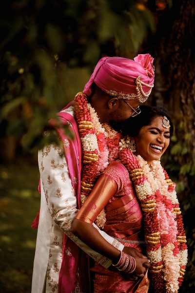 Wedding portrait of an Indian bride and groom in traditional dress - incredible wedding portraits by ARJ Photography®