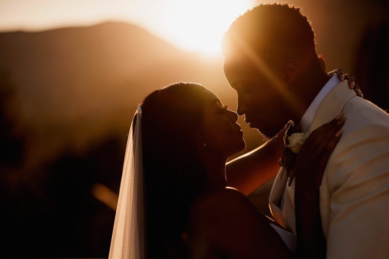 Romantic destination wedding sunset portrait of a bride and groom in Nice France - incredible wedding portraits by ARJ Photography®