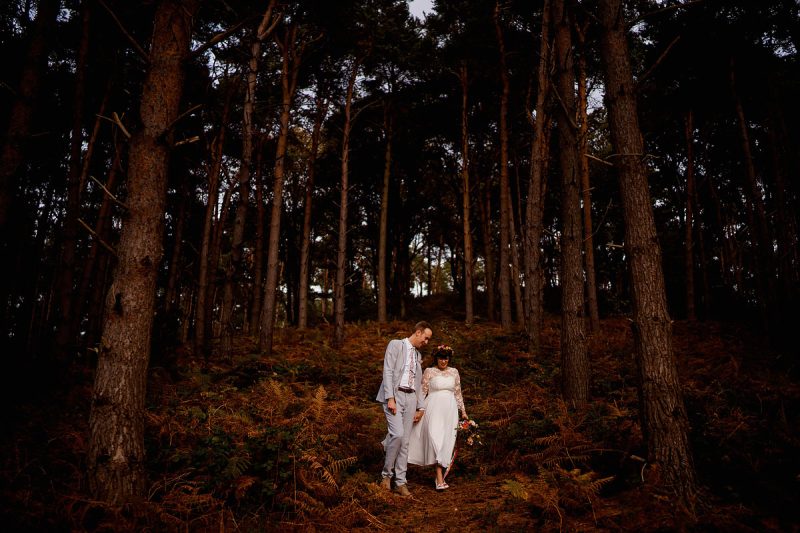 Woodland portrait of a bride and groom at their wedding - incredible wedding portraits by ARJ Photography®