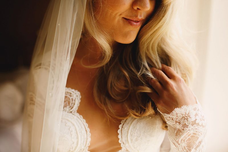 Beautiful close-up wedding portrait of a bride - incredible wedding portraits by ARJ Photography®