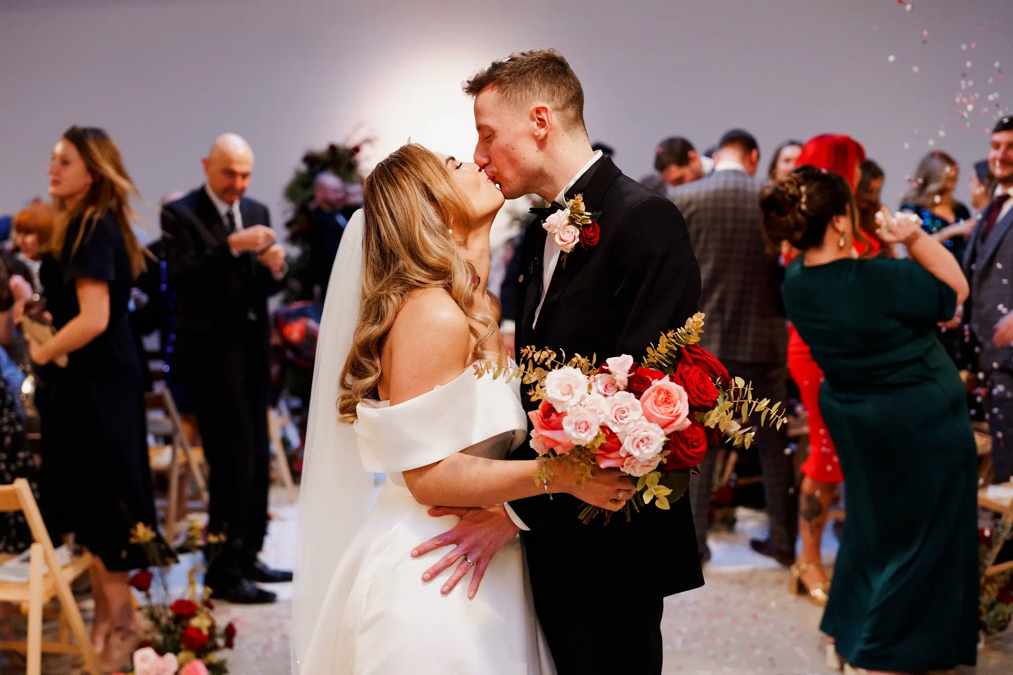 Scale and fabric wedding photography liverpool - winter wedding photography in a studio and warehouse!