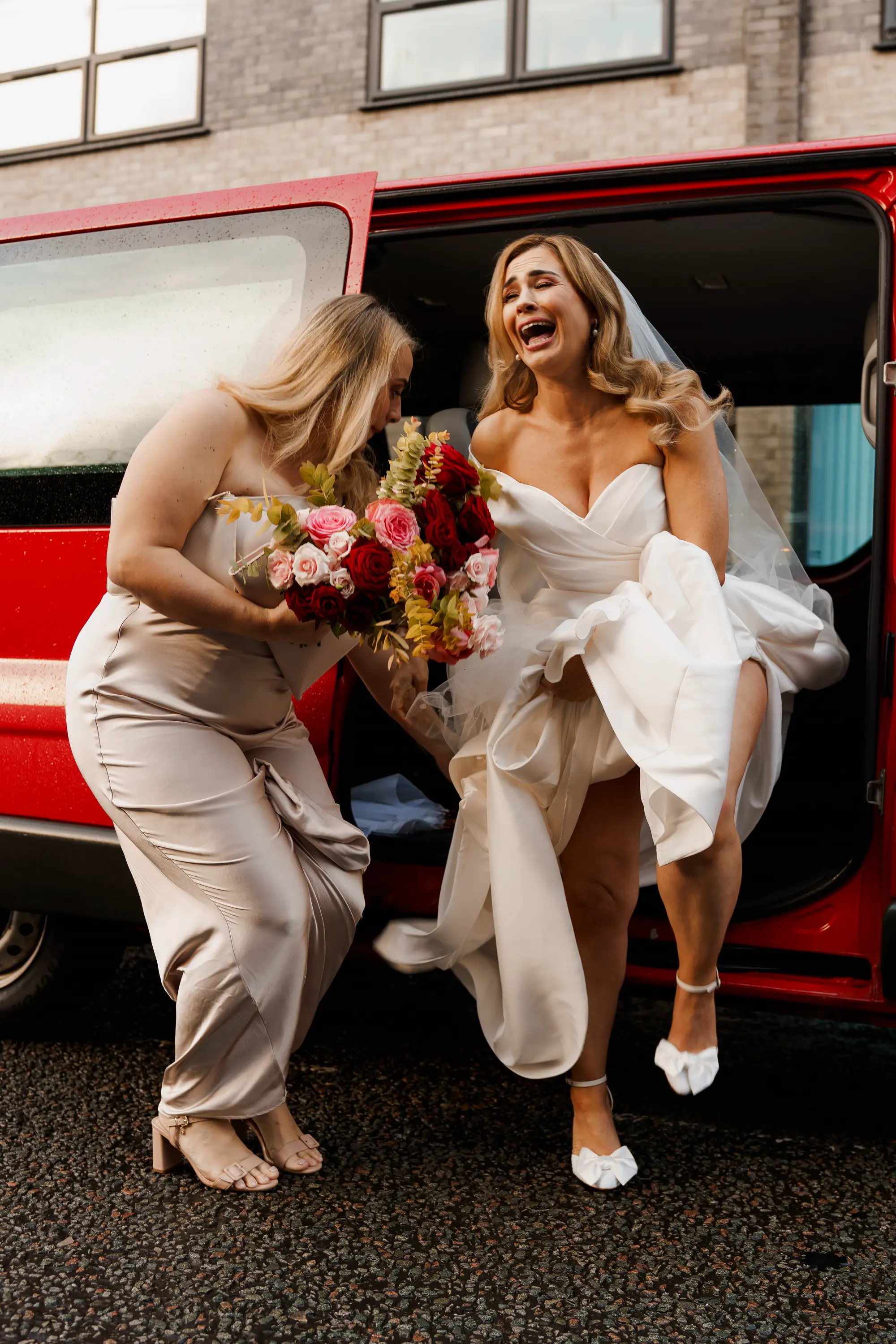 Scale and fabric wedding photography liverpool - winter wedding photography in a studio and warehouse!