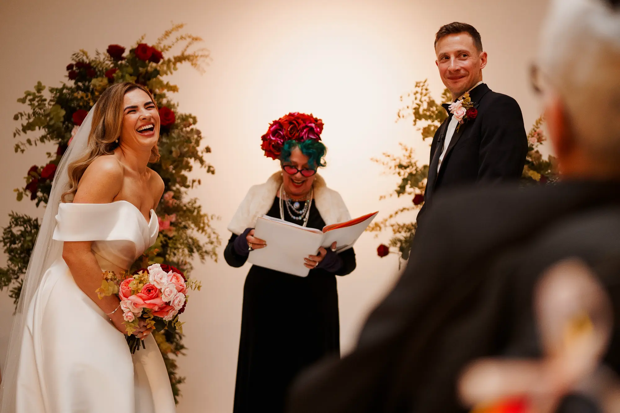 Scale and fabric wedding photography liverpool - winter wedding photography in a studio and warehouse!