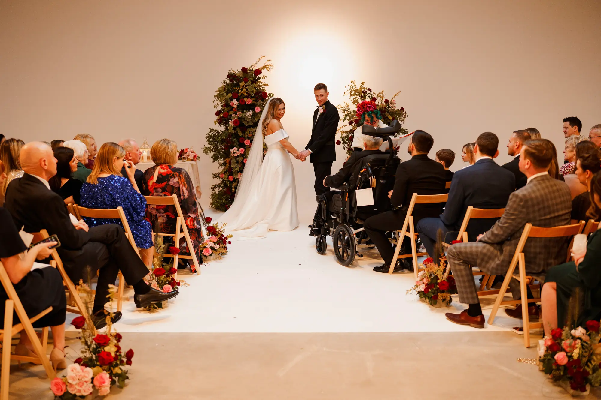 Scale and fabric wedding photography liverpool - winter wedding photography in a studio and warehouse!