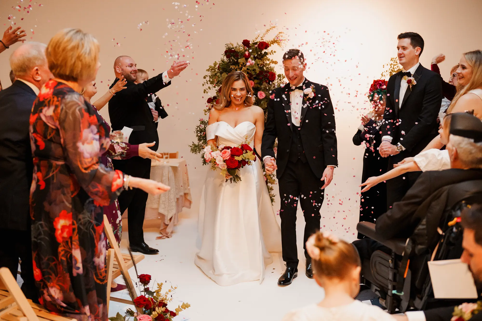 Scale and fabric wedding photography liverpool - winter wedding photography in a studio and warehouse!