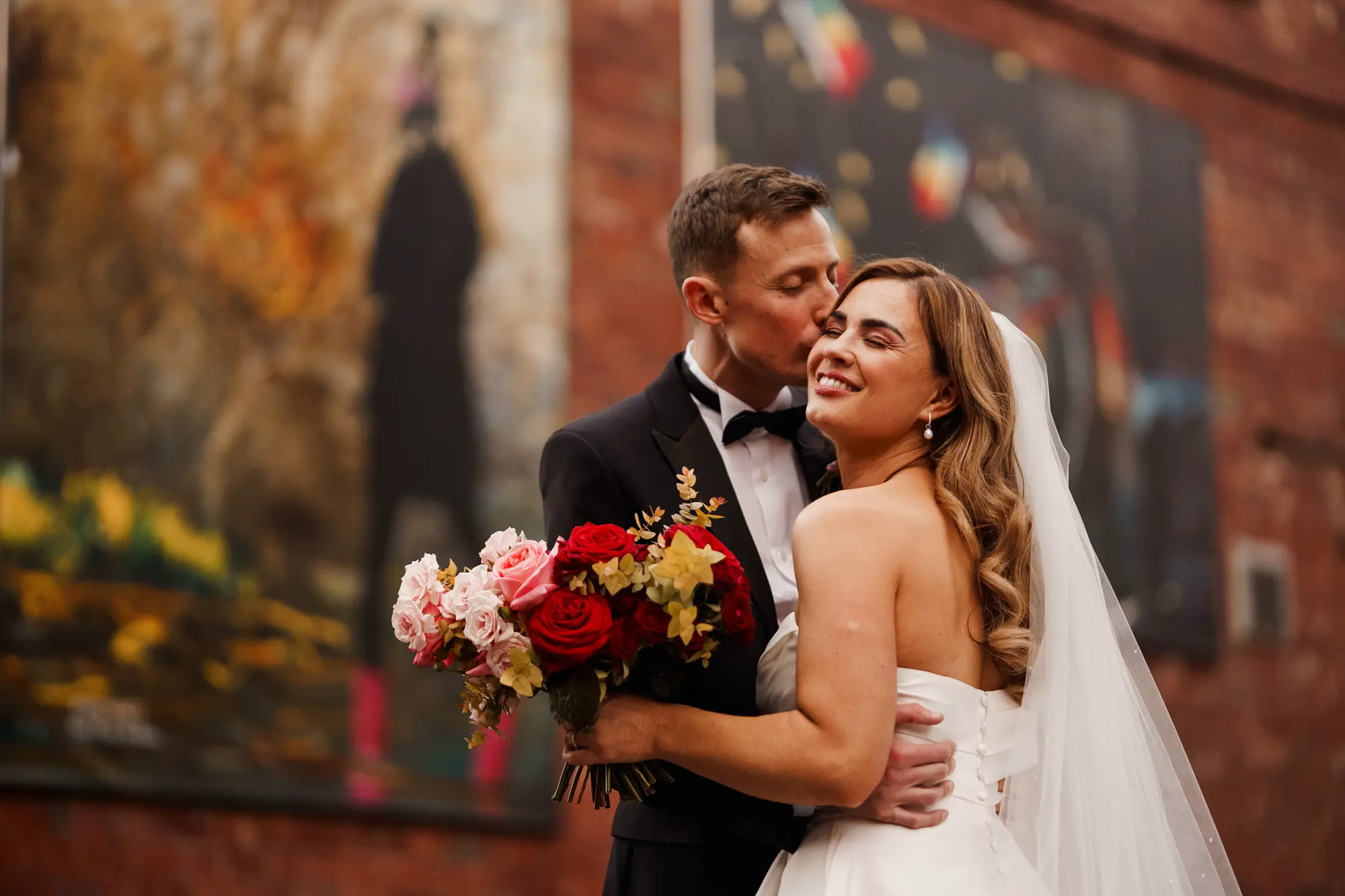 Scale and fabric wedding photography liverpool - winter wedding photography in a studio and warehouse!