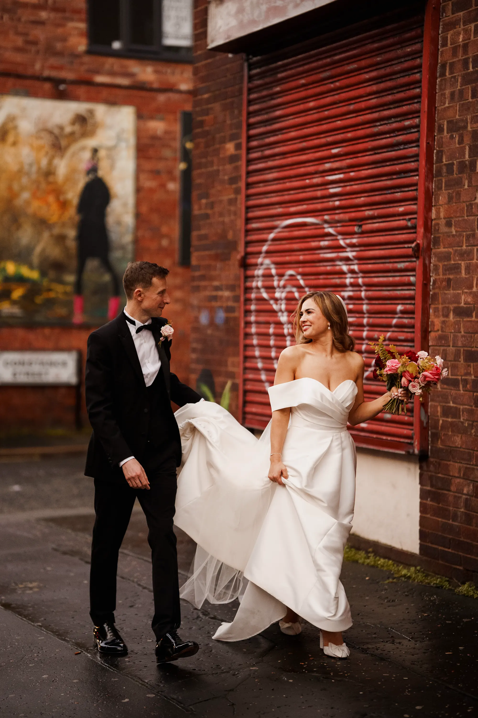 Scale and fabric wedding photography liverpool - winter wedding photography in a studio and warehouse!