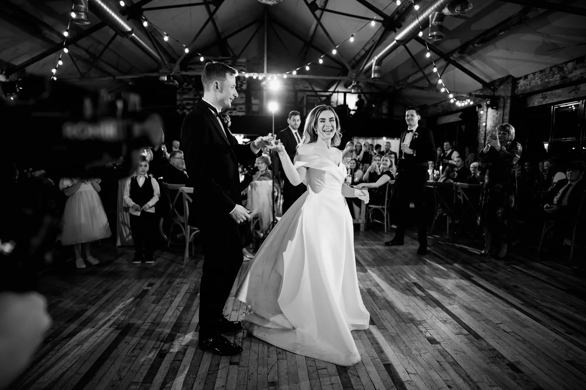 Scale and fabric wedding photography liverpool - winter wedding photography in a studio and warehouse!